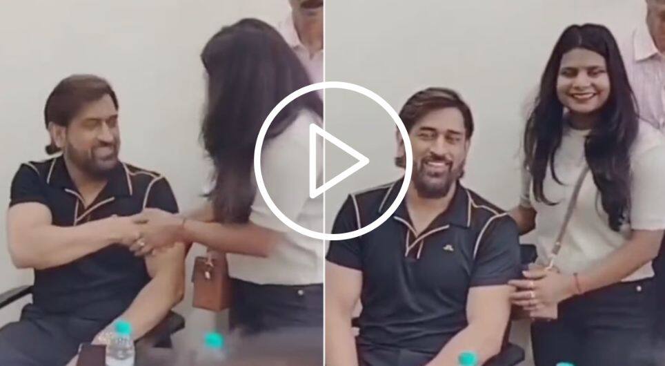 [WATCH] MS Dhoni's Humble Gesture as Awestruck Fan Touches His Feet